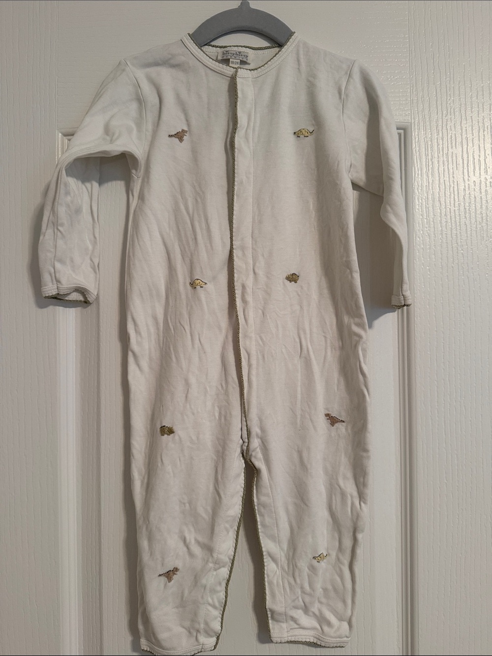 Kissy Kissy Cream One-Piece with Tiny Animal Embroidery